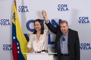 Mariana Machado with Edmondo Gonzalez, Maduro's election rival