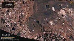 An image of Khartoum airport in the environment of Spectra live satellite observation platform, Blacksky company