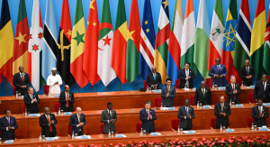 African leaders and Chinese President Xi Jinping (center) at the opening ceremony of the Forum on China-Africa Cooperation at the Great Hall of the People in Beijing.