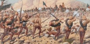 The 72nd Regiment (Duke of Albany's Own Highlanders) advancing towards Peiwar (Parachinar), 1878.