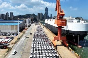The port of Lianyungang in China. It is estimated that China purchases a large portion of Iran's oil exports.